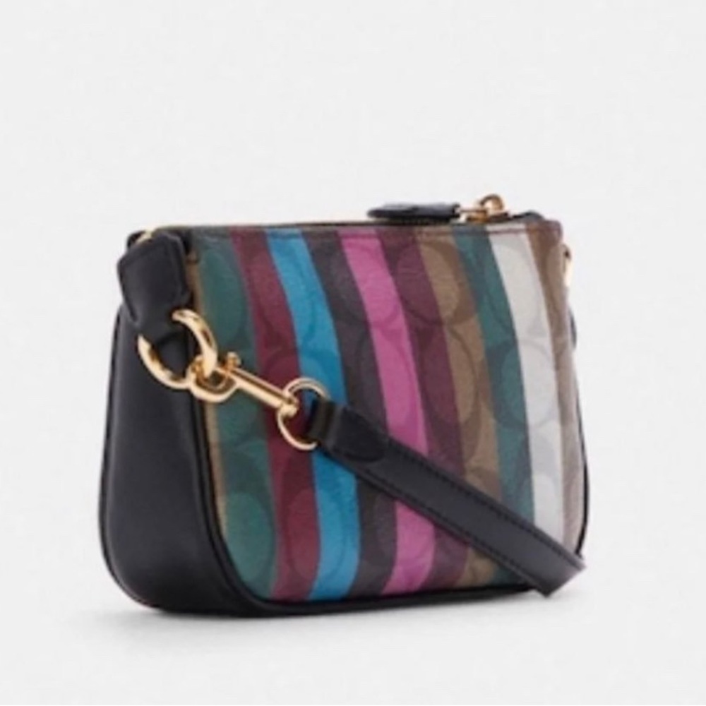 NWT Coach Nolita 15 In Signature Canvas With Stripe Print C6021 Multi - Picture 10 of 11